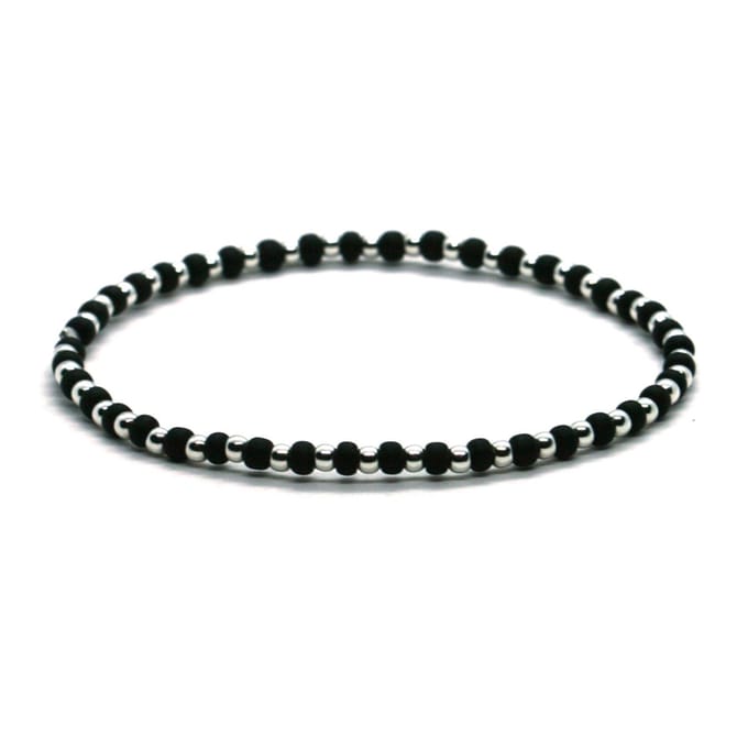 Heaven Eleven - dames - armband - sterling - zilver - 925 - ZWART - 2,5mm