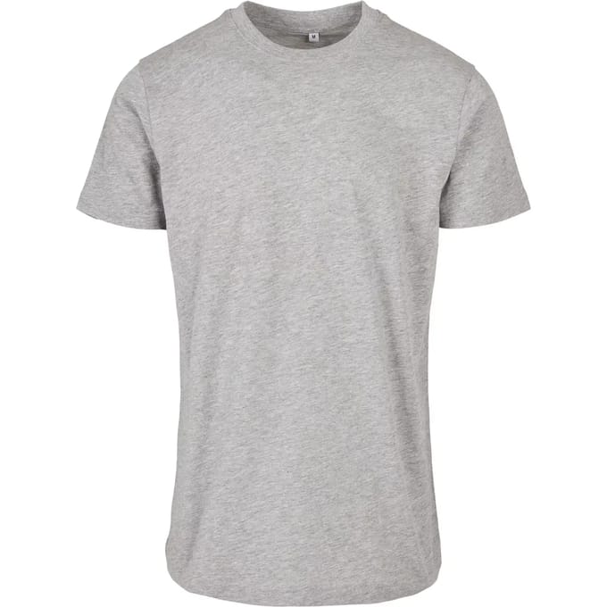 Build your Brand Basic Round Neck T-Shirt BYBB010 - Heather Grey - 4XL