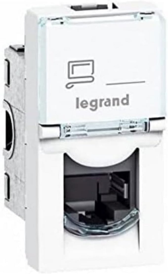 Stopcontact Mozaïek - UTP Module - Netwerk Installatie - Snelkoppeling Zonder Gereedschap - 1 Module - Wit