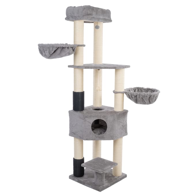zooplus Basics krabpaal XXL 50x50x200cm, grijs kat