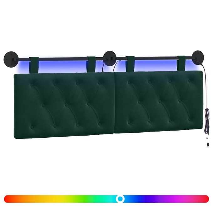 vidaXL - Hangend - hoofdbord - Donkergroen - Fluweel