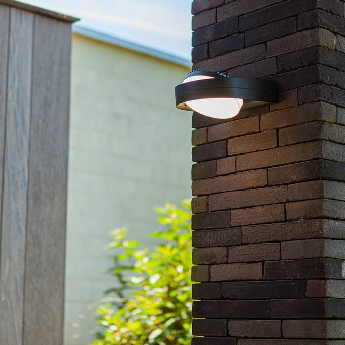 LUTEC LED buiten wandlamp FELE, donkergrijs, 20 cm, metaal, IP54