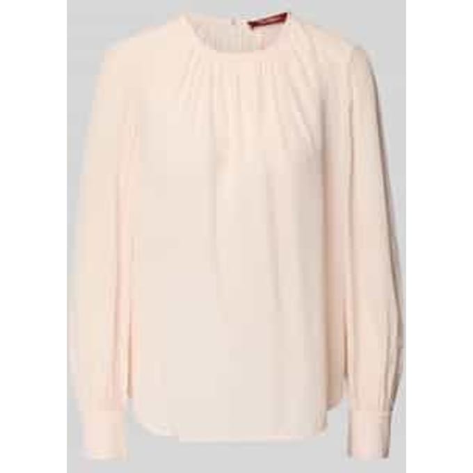 Regular fit zijden blouse met plooien
