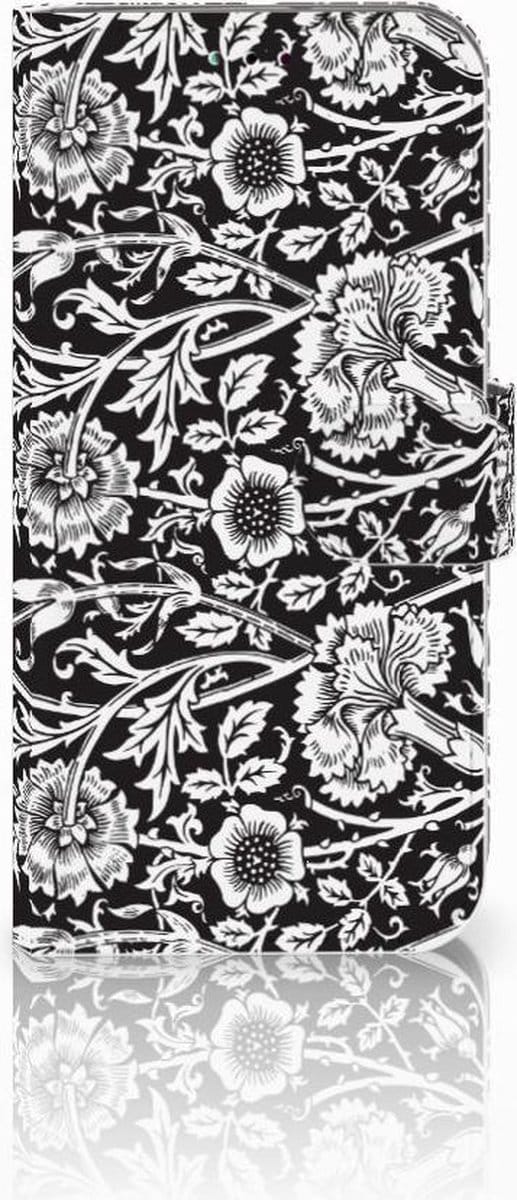 Samsung Galaxy A40 Hoesje Black Flowers