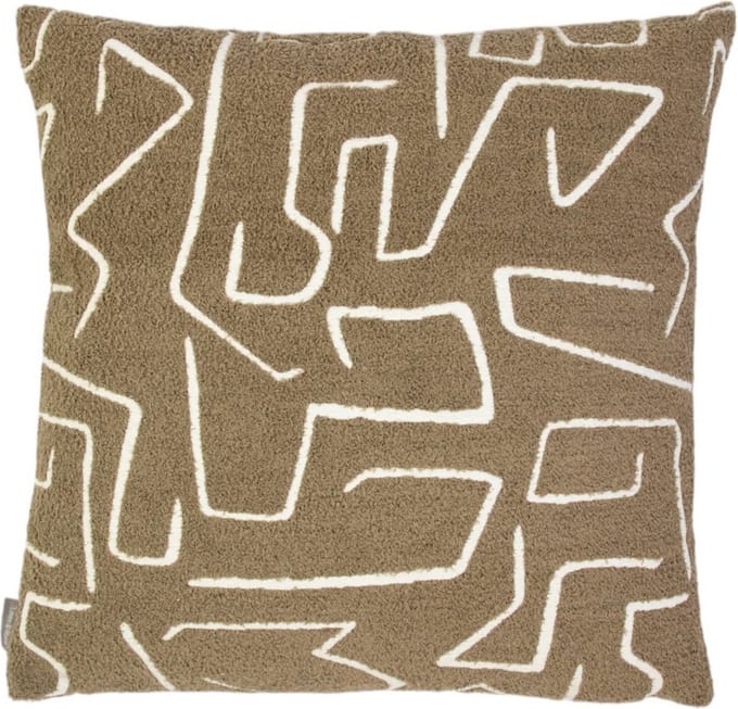 Roy chenille jaquard kussen taupe 45x45cm