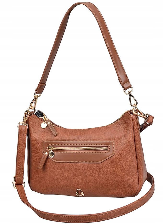 LuluCastagnette Ulrika Dames Handtas 2-in-1 Schoudertas Bruin