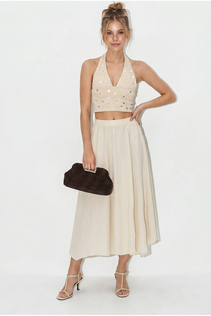 Hoge Taille A-Lijn Midi Rok