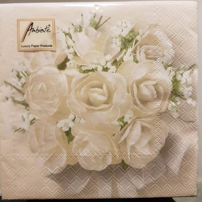 Ambiente servetten - 33x33cm - 20 stuks - witte rozen