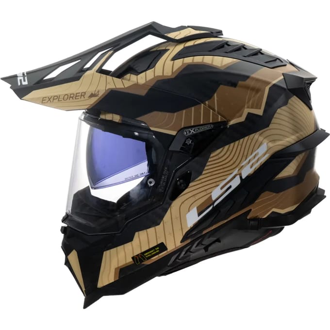 LS2 MX701 Explorer C Trick Bruin Sand 06 Adventure Motorhelm - Maat XS - Helm