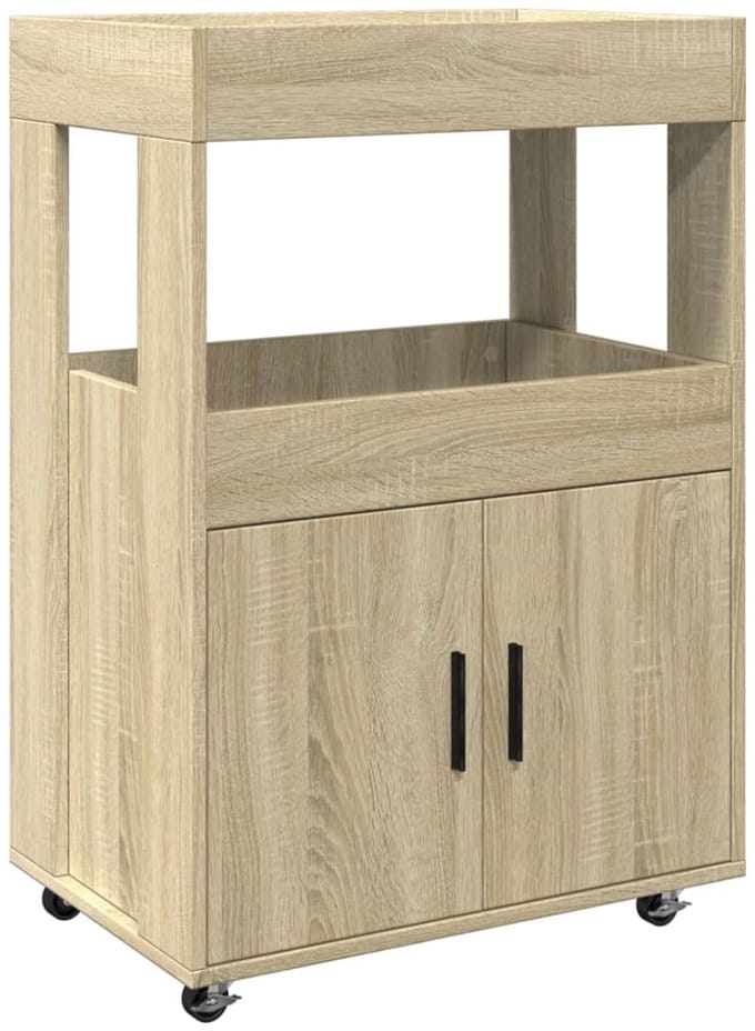 vidaXL - Drankkar - 60x39,5x89 - cm - bewerkt - hout - sonoma - eikenkleurig
