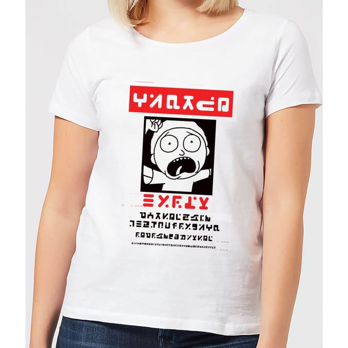 Rick and Morty Wanted Morty Dames T-shirt - Wit - S