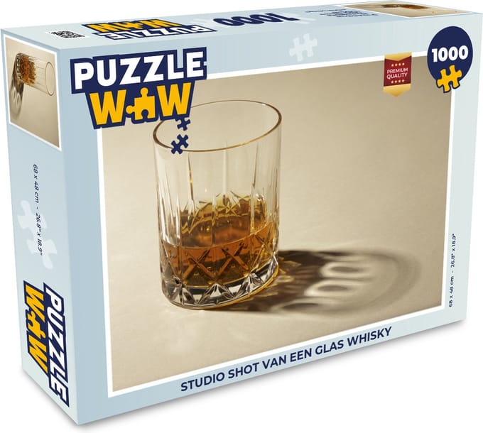 Puzzel Studio shot van een glas whisky - Legpuzzel - Puzzel 1000 stukjes volwassenen