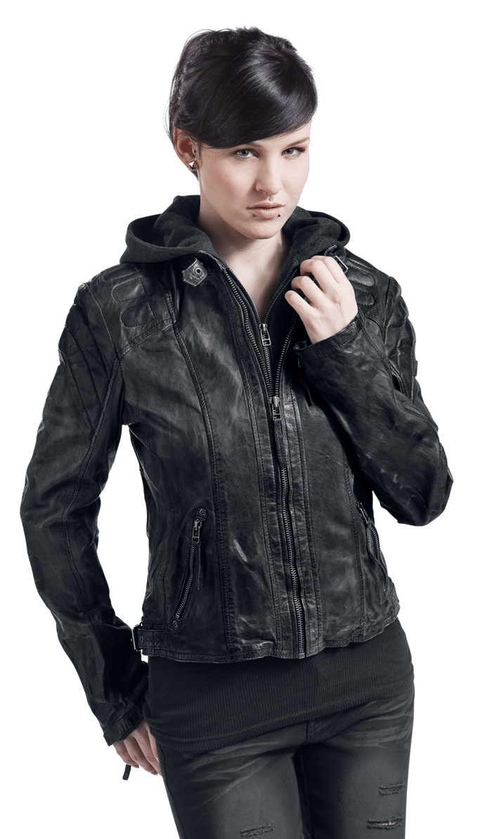 Mauritius Lederen jas - Chasey - S tot 6XL - voor Vrouwen - zwart