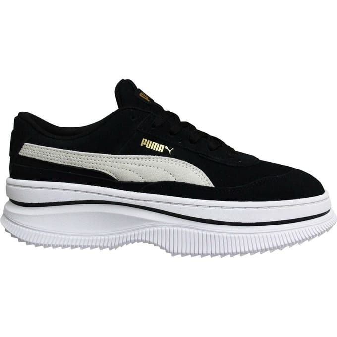 Puma Deva Suede Leather Zwart Wit Lace Up Damestrainers 372423 03