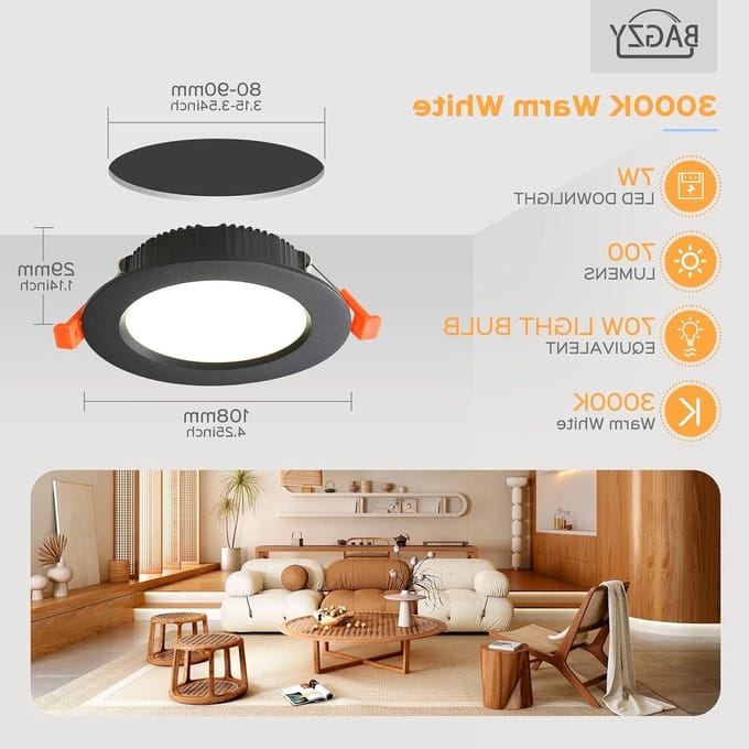7x LED Inbouwspot 220V 7W IP44 Extra Plat 6000K Wit LED Inbouwverlichting Ro