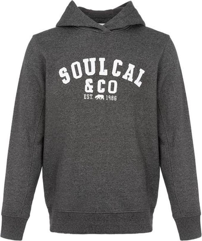 SoulCal - Sweater met Capuchon - Hoodie - groot logo - Donker grijs - M