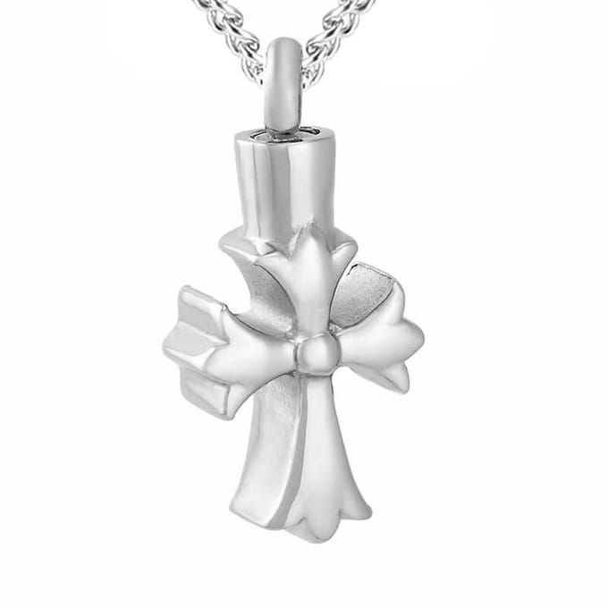 Fako Bijoux® - Ketting - Ashanger / Assieraad - Kruisje - Staal