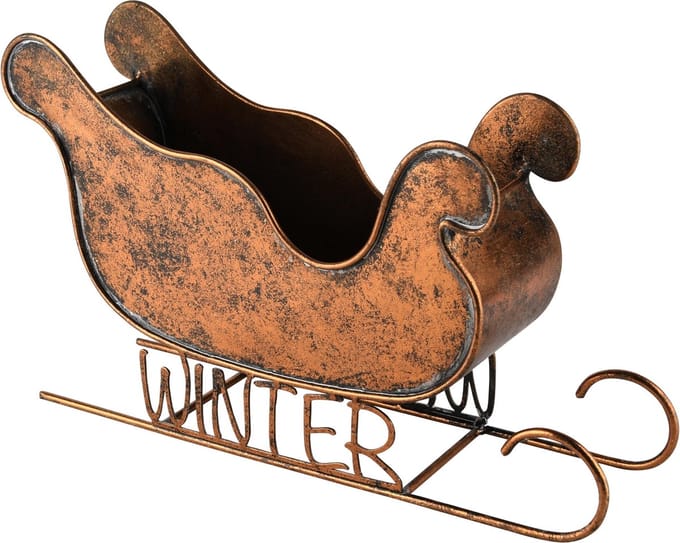 Dekoratief | Slee 'Winter', brons, metaal, 34x9x22cm | A245462