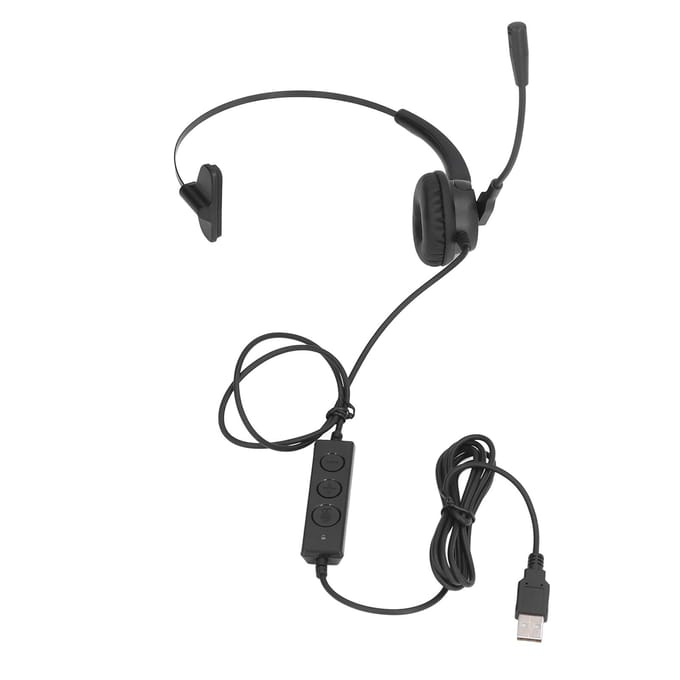 Callcenter Headset USB Verstelbare Bedrade Service Headphone met Ruisonderdrukkende Microfoon voor