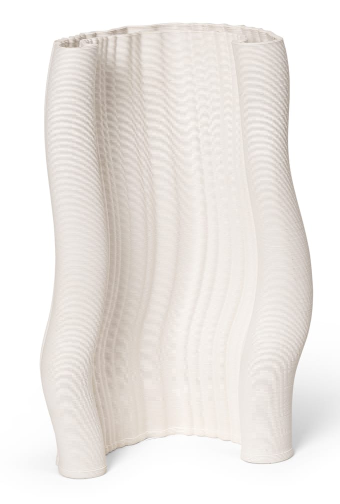 Ferm Living Moire vaas - Hoogte 30 cm - wit
