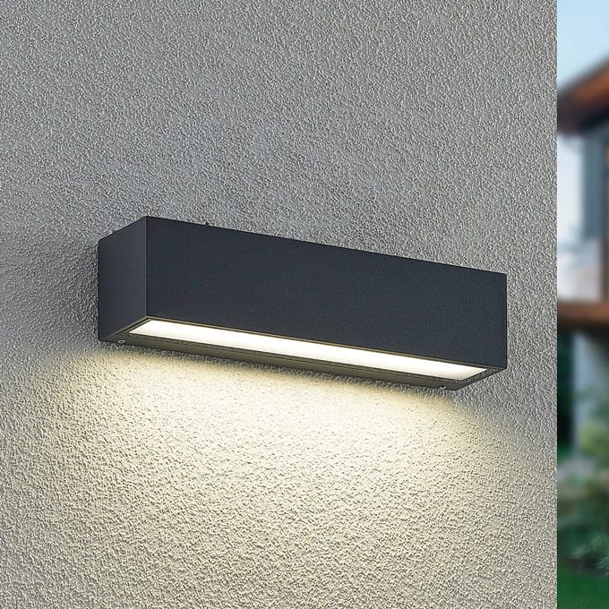 Arcchio LED wandlamp Lengo, 25 cm, 1-lamp, antraciet, CCT