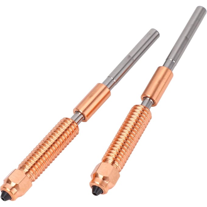 2 stuks Geïntegreerde Gehard Stalen Nozzle Hoge Doorstroming Snelkoppeling Nozzle 1mm Diameter 3D-printer beige