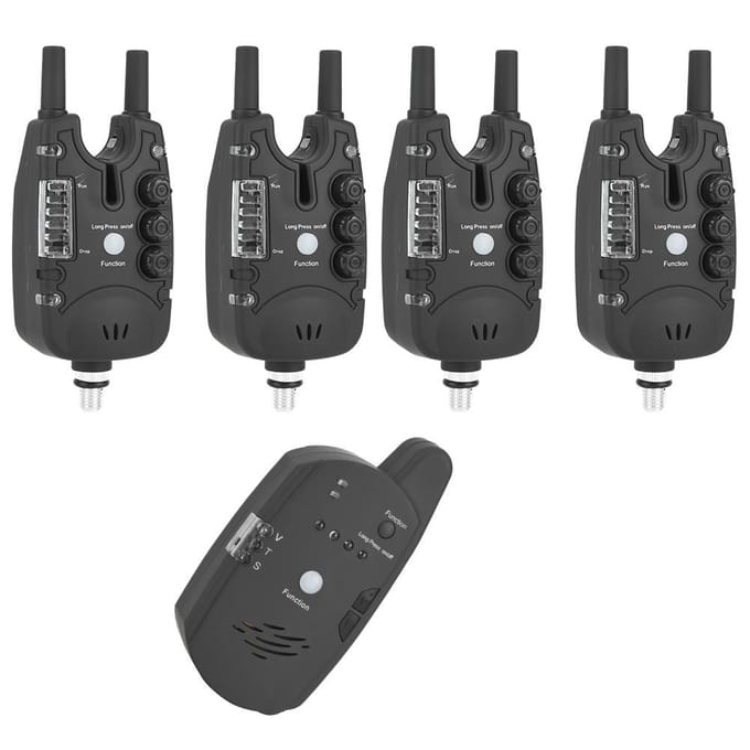 ABS LED Vissen Elektronische Visbeetmelder Finder Geluidsalarm Indicator Accessoire black