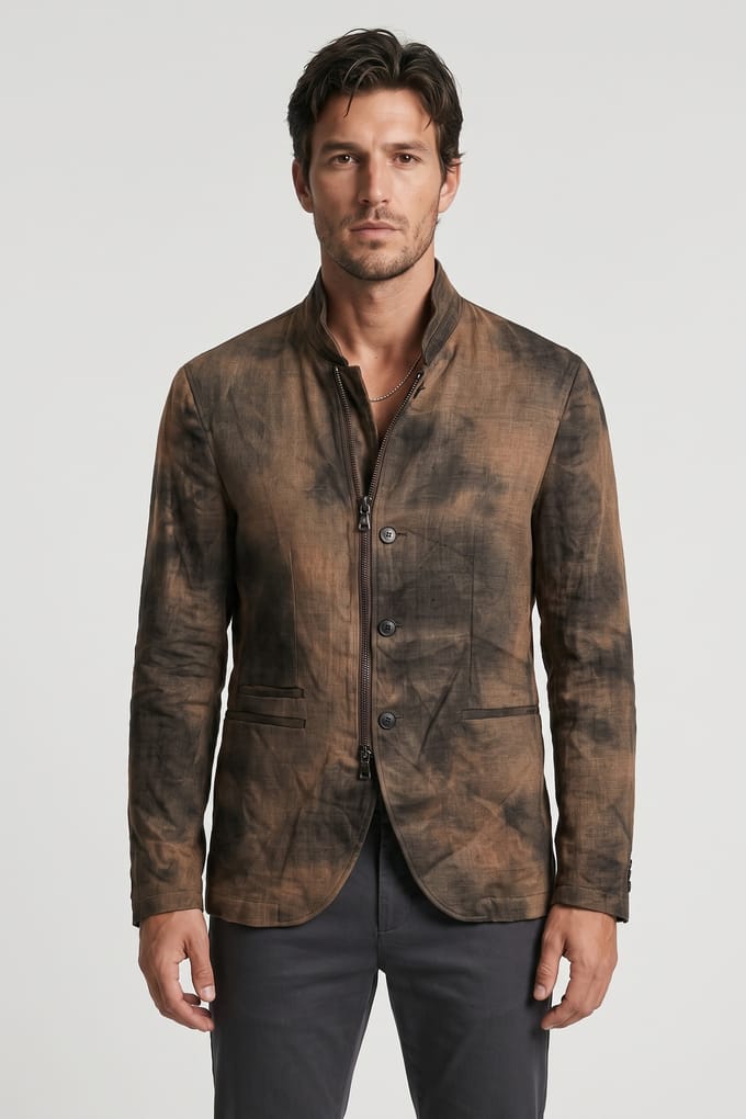John Varvatos Slim Fit Zip/btn Closure Clay Brown Größe: 46 | Blazer Outlet | Herren | Braun