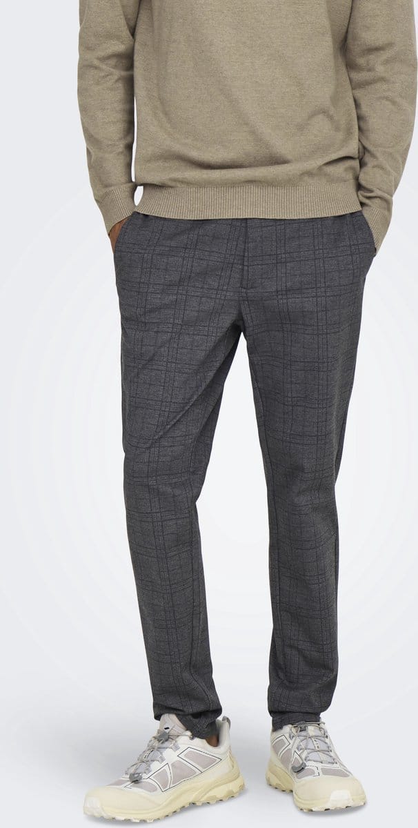 ONLY&SONS - ONSMARK SLIM CHECK 020933 PANT NOOS - Heren - Broeken