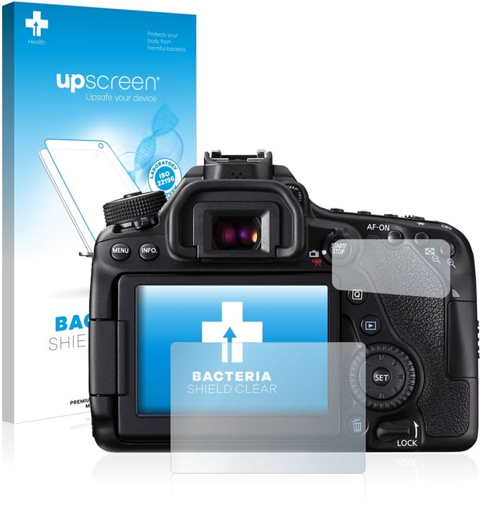 upscreen - Screenprotector voor Canon EOS 80D - Folie Beschermfolie transparant antibacterieel