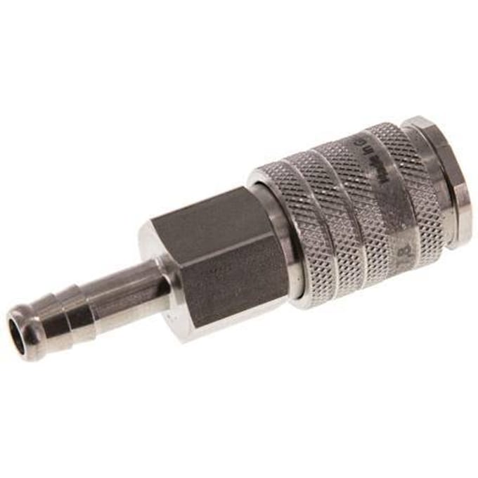 RVS DN 7.8 Luchtkoppeling Snelkoppeling 8 mm Slangpilaar Double Shut-Off