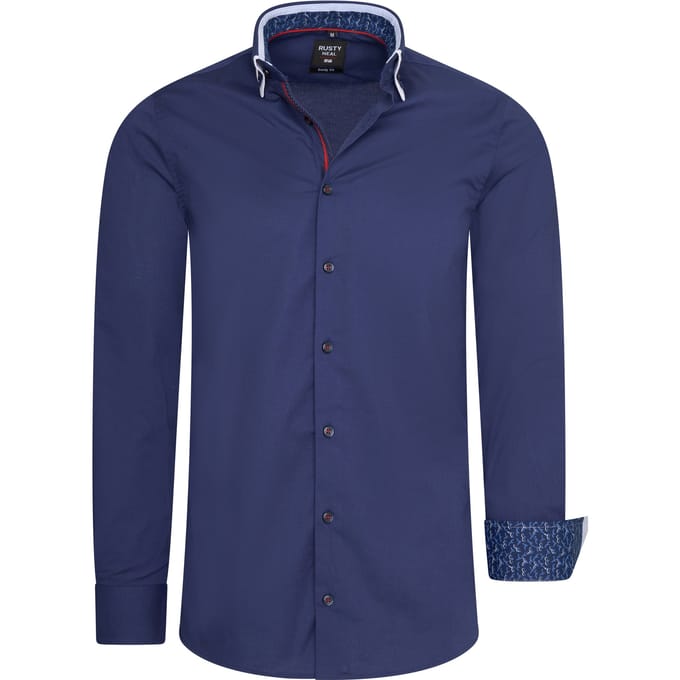 Rusty Neal Overhemden Overhemd Regular Fit Blauw