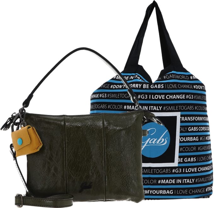Gabs Leren Schoudertas Handtas Mirea Naplak Black Shoulderbag Olivia Olijfgroen