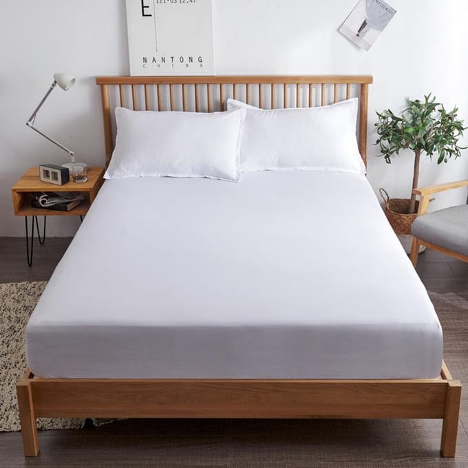 Drap de lit 85% coton avec bande élastique Drap-housse de remplacement Housse de protection pour matelas Eur 135/140/160 Linge de lit double 90x200cm-30cm gray