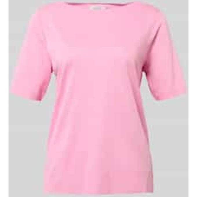 Regular fit T-shirt van mix van katoen en lyocell