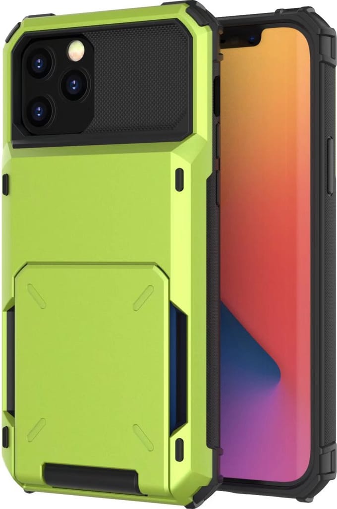 Hoesje geschikt voor iPhone 7 - Backcover - Pasjeshouder - Portemonnee - TPU - Groen