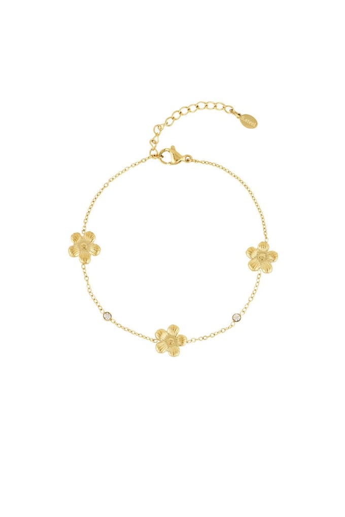 Bijoutheek Armband (Sieraad) Flower Power Goudkleurig