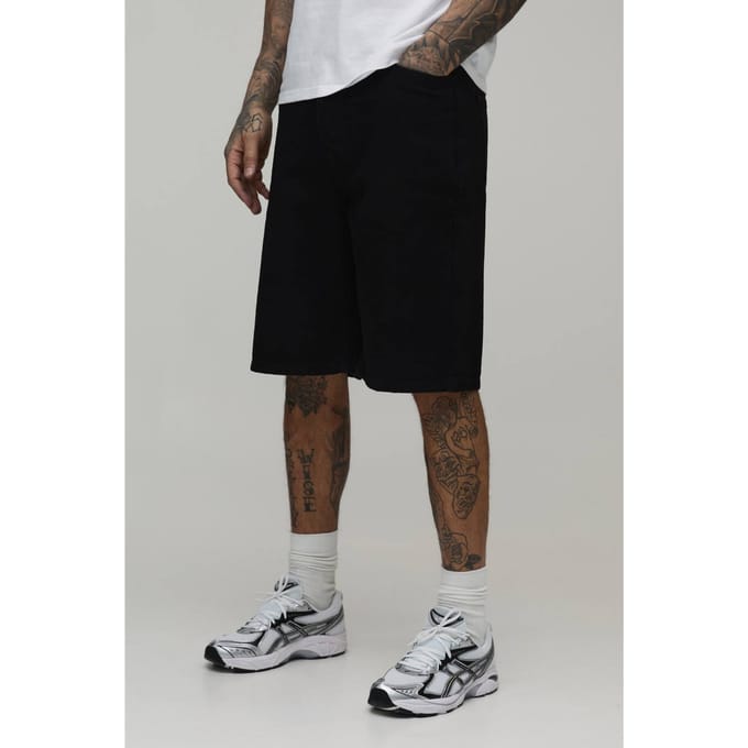 Tall Essential Relaxed Fit Denim Shorts | Black | Size 48
