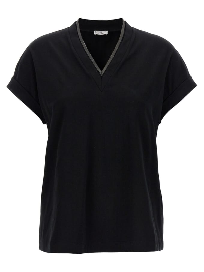 Brunello Cucinelli Zwarte Katoenen T-Shirt