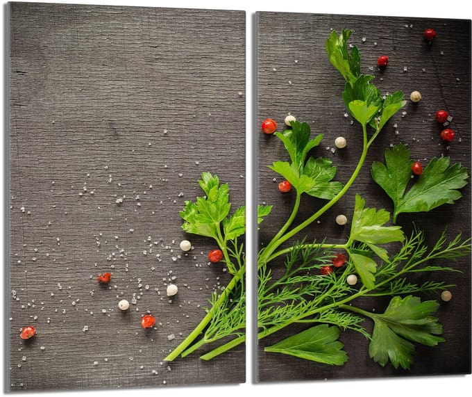 TMK ArtDeko Serie - Glazen Beschermplaat - 30x52 cm - Peper