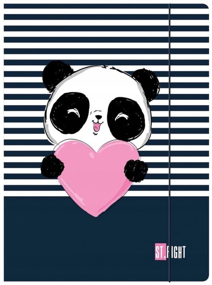 Majewski Stright Love Panda - A4 Elastomap - 300g - Glanzend - Karton