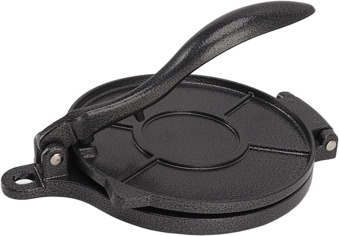 Tortilla Pers - Deeg Pers Maker - Zelf Tortillas Maken - Multifunctioneel Ontwerp - 20 cm - Zwart