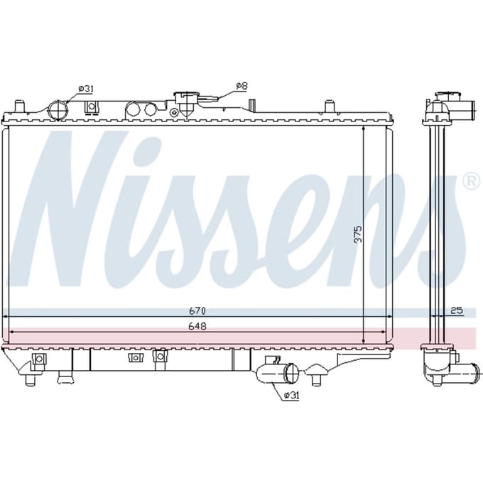 Radiator, motorkoeling NISSENS 63390