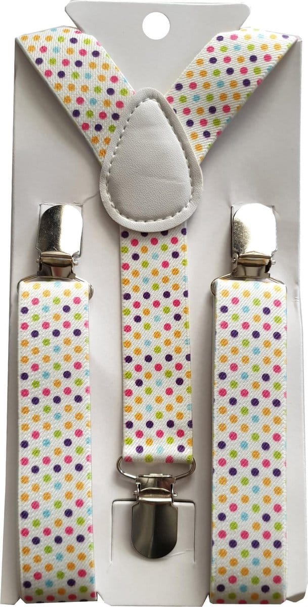 Fako Fashion® - Kinder Bretels - Print - Bolletjes - 65cm - Multicolor