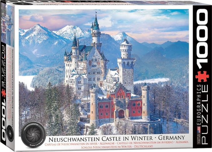Eurographics - Kasteel Neuschwanstein in Winter, Duitsland - 1000 stukjes 68×48cm (b×h) - Legpuzzel