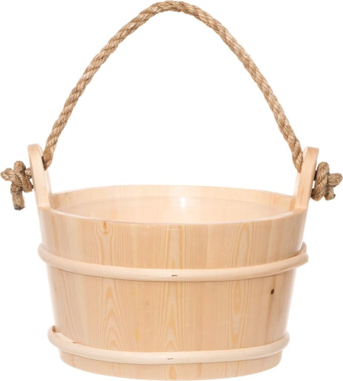 4Living sauna-emmer met touwgreep - Vurenhout
