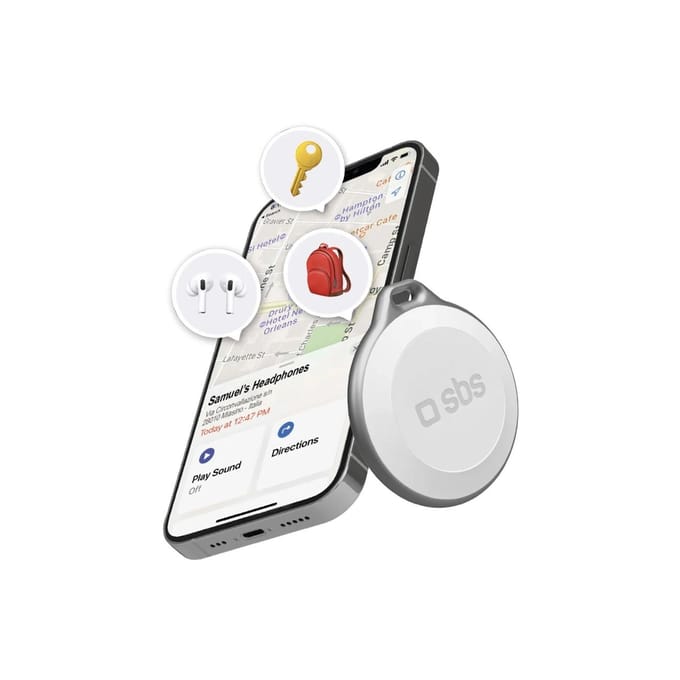 Localisateur SBS Track My Circle étanche IP65 compatible avec Localiser d'Apple - blanc