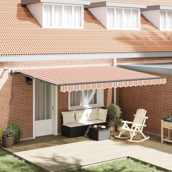 vidaXL - Uitschuifbare - luifel - Meerkleurig - 450 - × - 300 - cm - Polyester