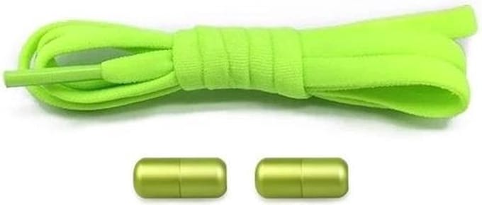 Elastische schoenveters - metalen sluiting - groen