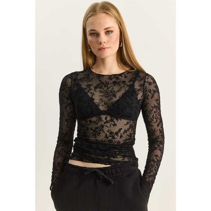 Bloemen Drape Crew Neck Blouse